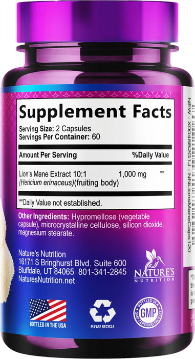Lion's Mane Mushroom - 120 Capsules