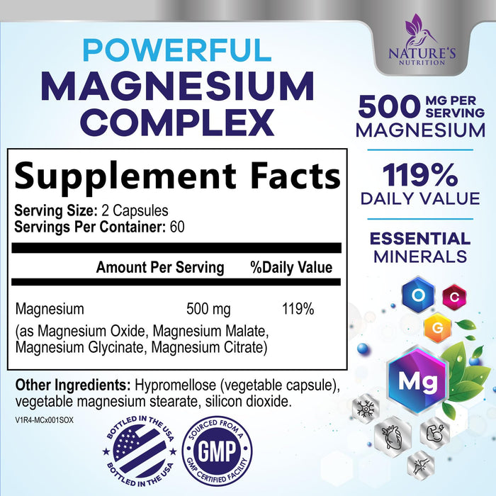 Magnesium Complex 500 mg â€“ 120 Capsules