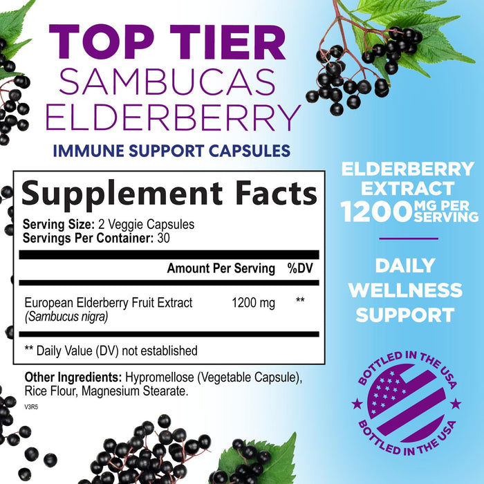 Elderberry 1200 mg - 60 Capsules
