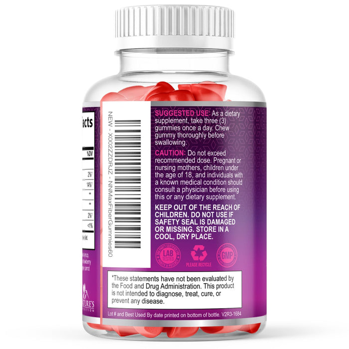 Fiber Gummies 4 g - Strawberry, 60 Gummies