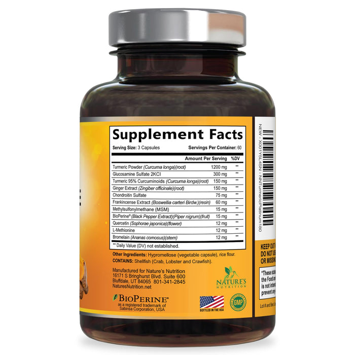 Turmeric Curcumin + Ginger & Black Pepper 2000 mg - 180 Capsules