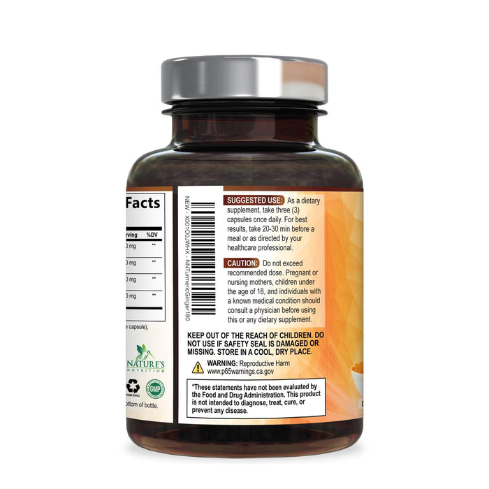 Turmeric Curcumin + Ginger & Black Pepper 1950 mg - 180 Capsules