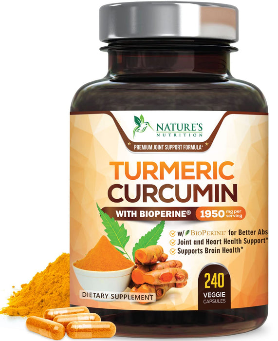 Turmeric Curcumin + Black Pepper 1950 mg - 240 Capsules