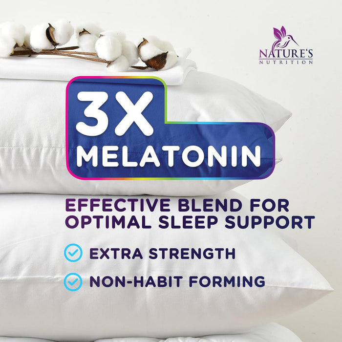 Sleep Melatonin Gummies, Extra Strength Natural Melatonin Gummy 12mg, Nature's Berry Flavor, Sleep Support Vitamin Supplement for Adults, Non-GMO, Vegan