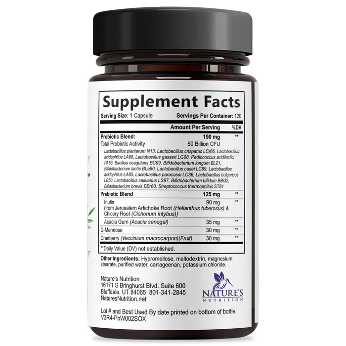 Women's Probiotic + Prebiotics 50 Billion CFU - 120 Capsules
