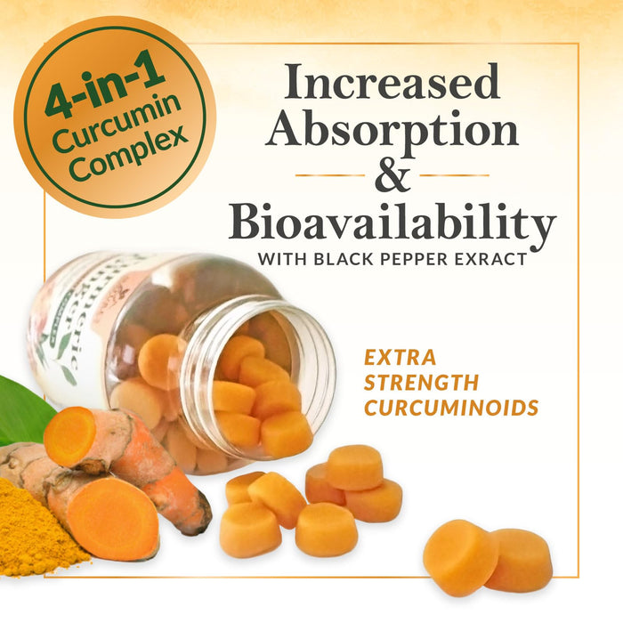 Turmeric Gummies with Black Pepper & Ginger for Absorption â€“ 60 Gummies