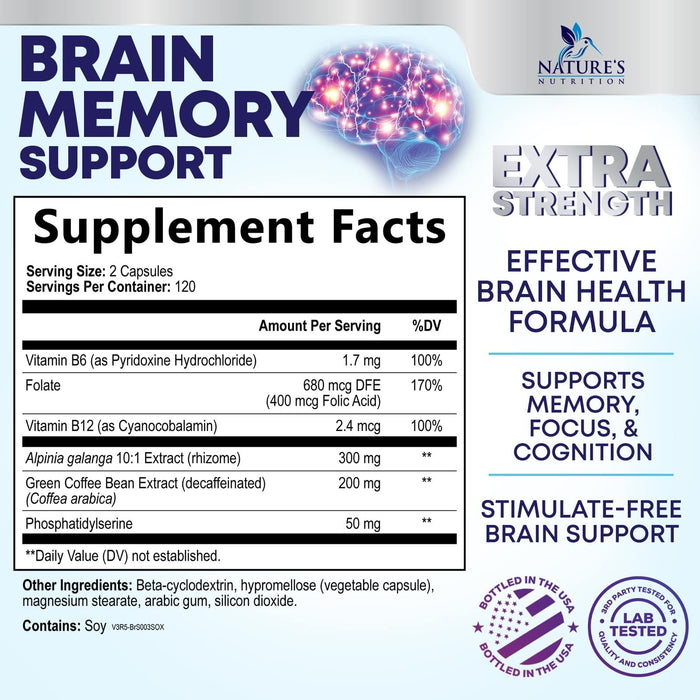 Brain & Memory Support - 240 Capsules