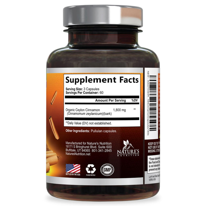 Ceylon Cinnamon 1800 mg - 180 Capsules