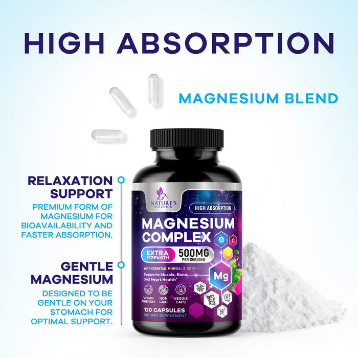 Magnesium Complex 500 mg â€“ 120 Capsules