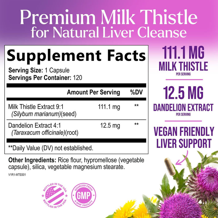 Milk Thistle Extract â€“ 1000mg â€“ 60 Capsules