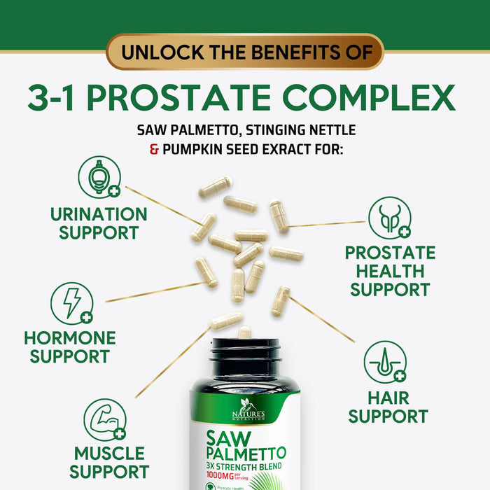 Saw Palmetto for Men 1000MG Prostate Health â€“ 120 Capsules