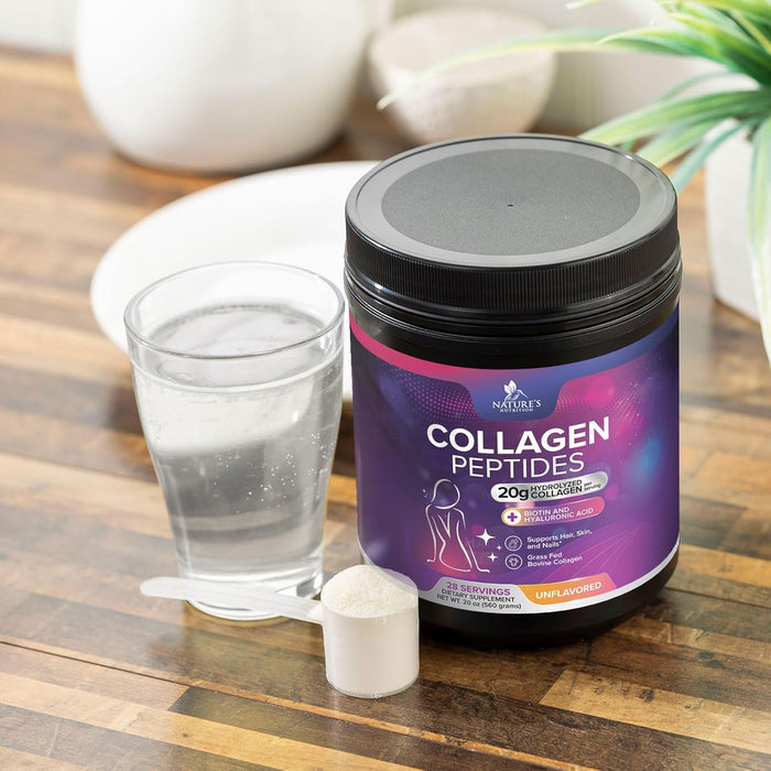 Collagen Gummies with Biotin - Hydrolyzed Collagen Peptides Supplement Types I and III - Support for Hair, Skin, Nails and Joints - Gluten Free and Non-Gmo - Orange Flavored Gummy Vitamins