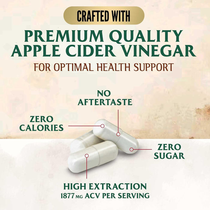 Apple Cider Vinegar Capsules for Detox and Cleanse, Digestion and Immune Support - Extra Strength - 1300 mg per serving premium ACV Pills - Gluten Free, Vegan, Non-GMO Supplement