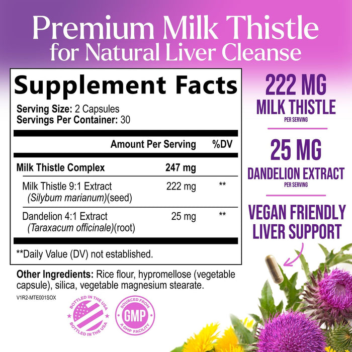 Milk Thistle Extract – 1000mg – 60 Capsules