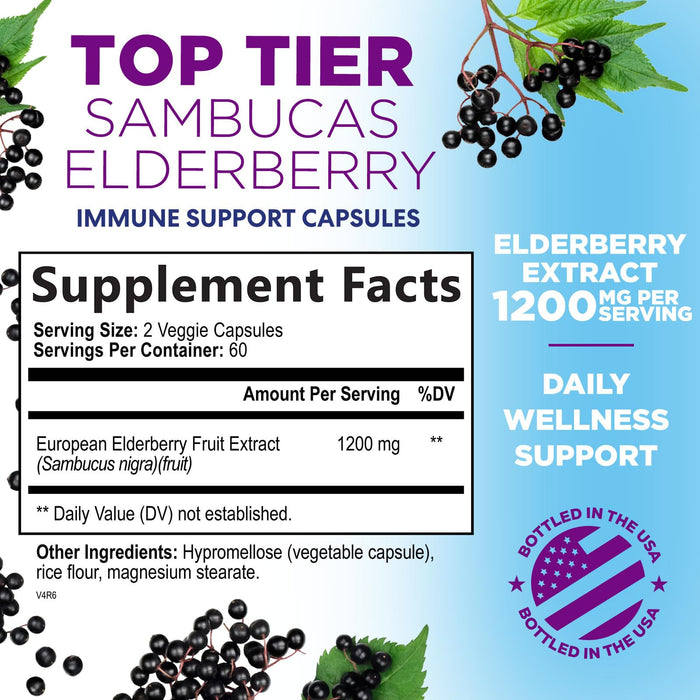 Elderberry 1200 mg - 120 Capsules