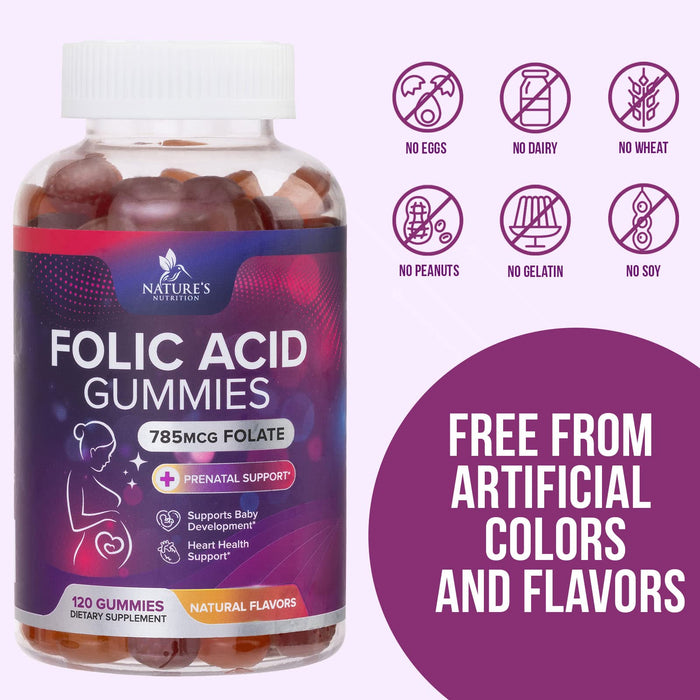 Folic Acid Gummies for Women 785 mcg