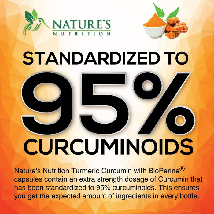 Turmeric Curcumin Supplement 1950mg - 95% Curcuminoids with Organic Turmeric & Ginger, BioPerine Black Pepper for Best Absorption, Nature's Vegan Joint Support, Non-GMO, Bottled in USA - 120 Capsules