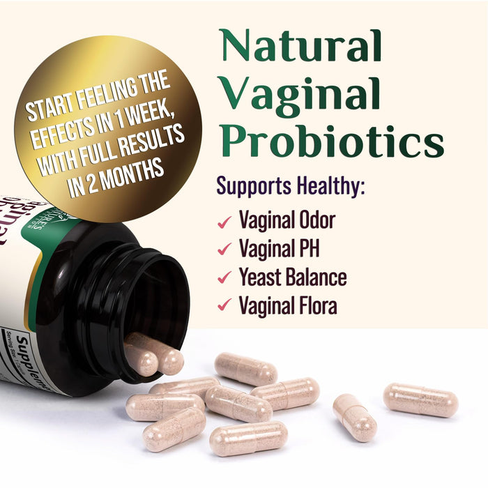 Vaginal Probiotics for Women pH Balance, Digestive, UT & Feminine Health Support - 50 Billion CFU, 10 Probiotic Strains, Prebiotics, & Cranberry - Supports Healthy Vaginal Odor & Flora
