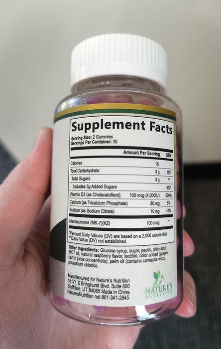 Vitamin D3 + K2 (MK-7) - 60 Gummies