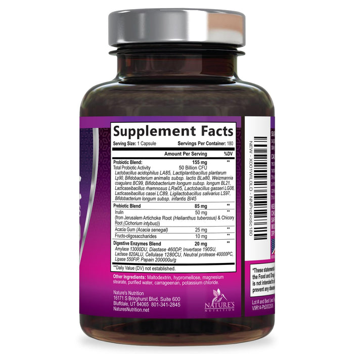 Probiotic + Prebiotics 60 Billion CFU - 180 Capsules