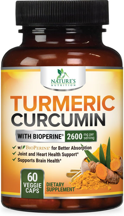 Turmeric Curcumin + Black Pepper 2600 mg - 60 Capsules