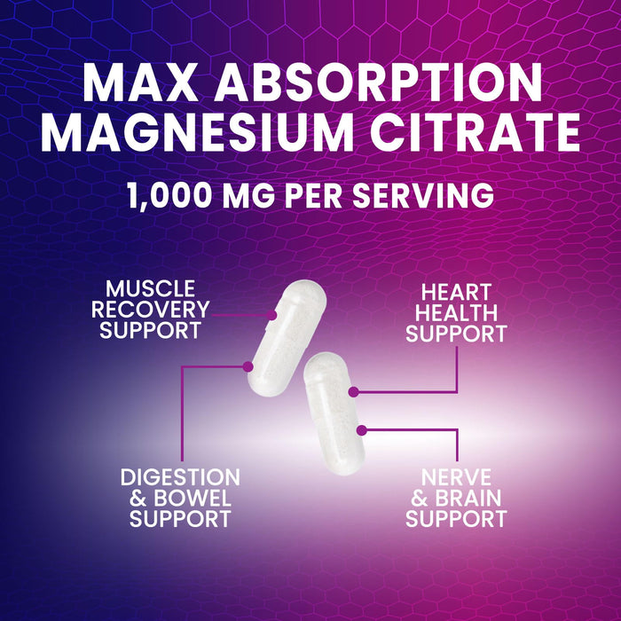 Magnesium Citrate 1000 mg for Absorption â€“ 240 Capsules