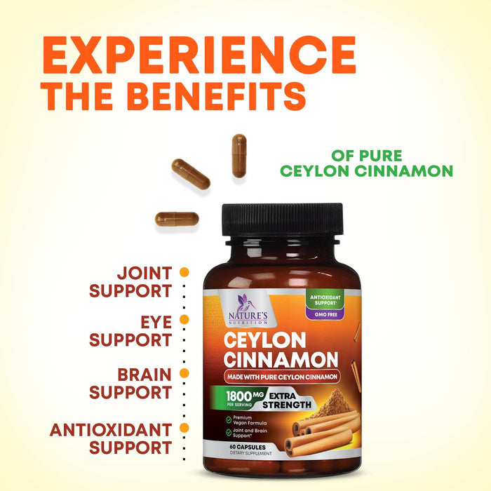Ceylon Cinnamon 1800 mg - 60 Capsules