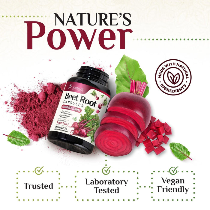 Beet Root Capsules 1300mg â€“ 240 Veggie Capsules