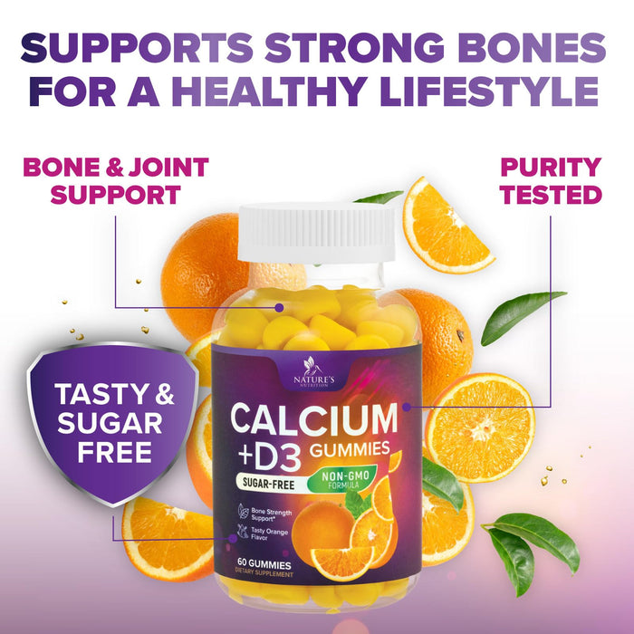 Calcium + Vitamin D3 400 IU - Berry, 60 Gummies