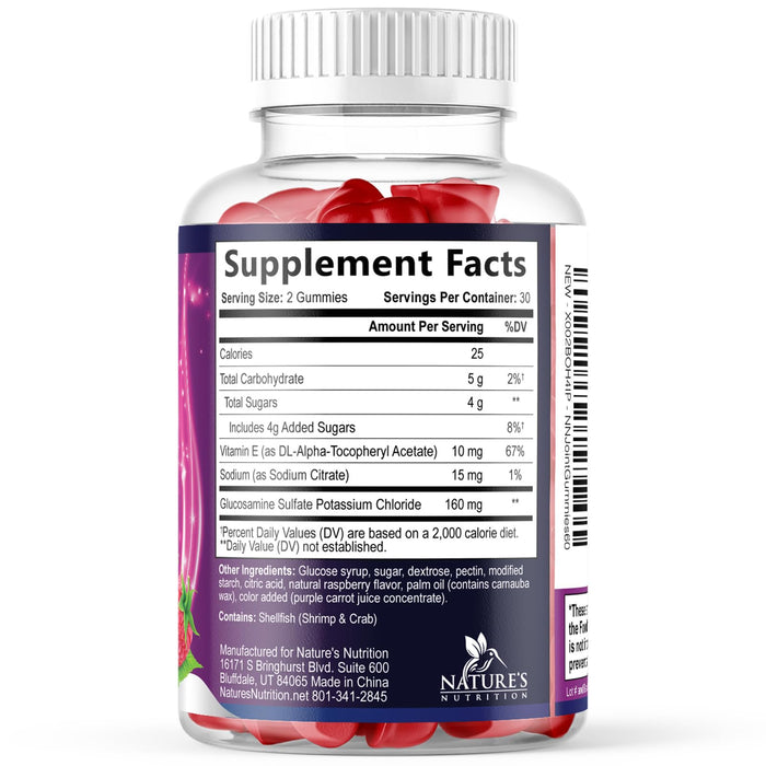 Joint Support Gummies Glucosamine + Vitamin E â€“ 60 Gummies