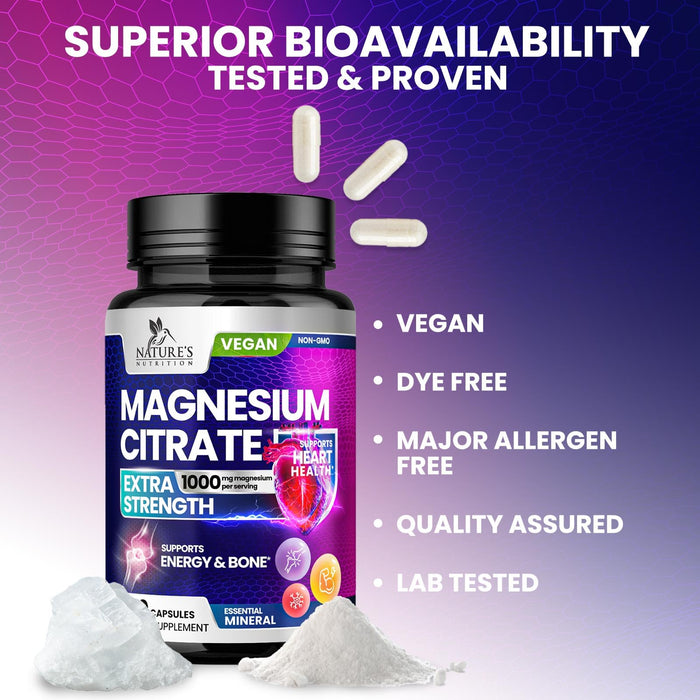 Magnesium Citrate 1000 mg - 120 Capsules