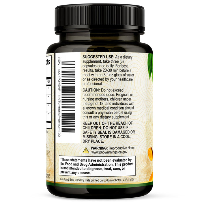 Turmeric Curcumin + Ginger & Black Pepper 1750 mg - 120 Count