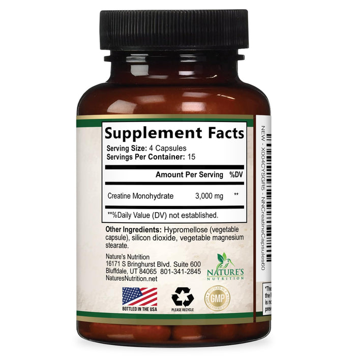 Creatine Monohydrate 3000 mg - 60 Capsules