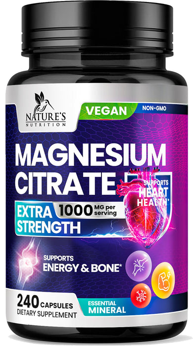 Magnesium Citrate 1000 mg for Absorption â€“ 240 Capsules