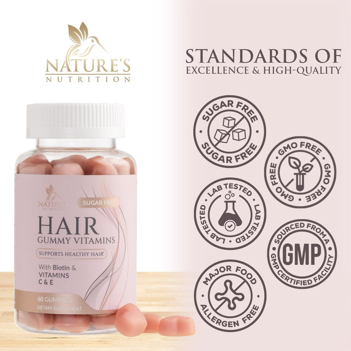 Hair, Skin & Nails Vitamins 5000 mcg - 60 Gummies