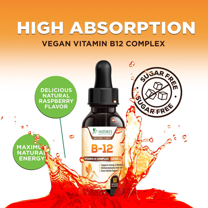 Vitamin B12 (Methylcobalamin) - Raspberry, 2 Fl Oz