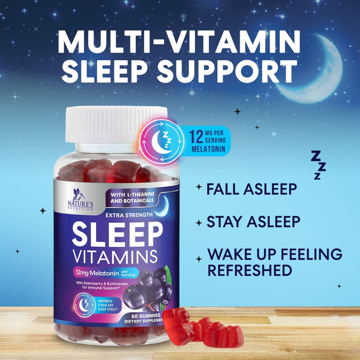 Melatonin Sleep Gummies 12 mg - 60 Gummies