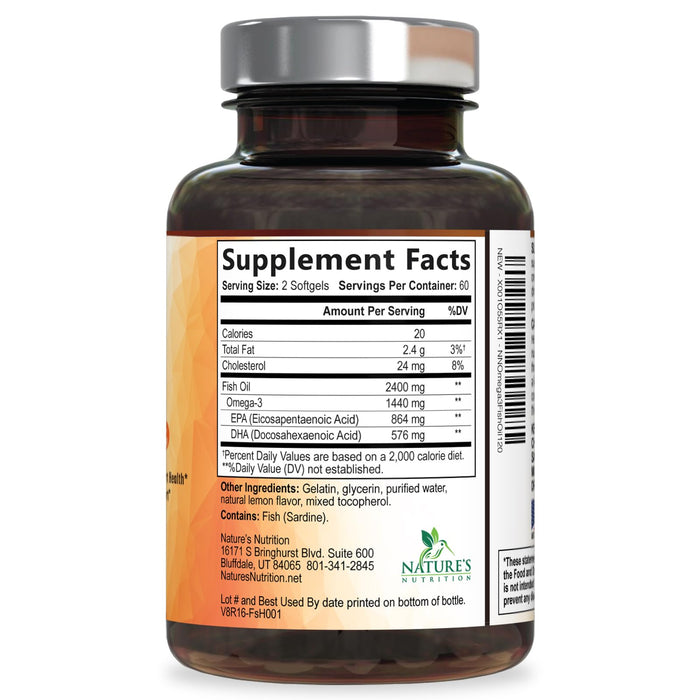 Omega-3 Fish Oil 2400 mg - 120 Softgels