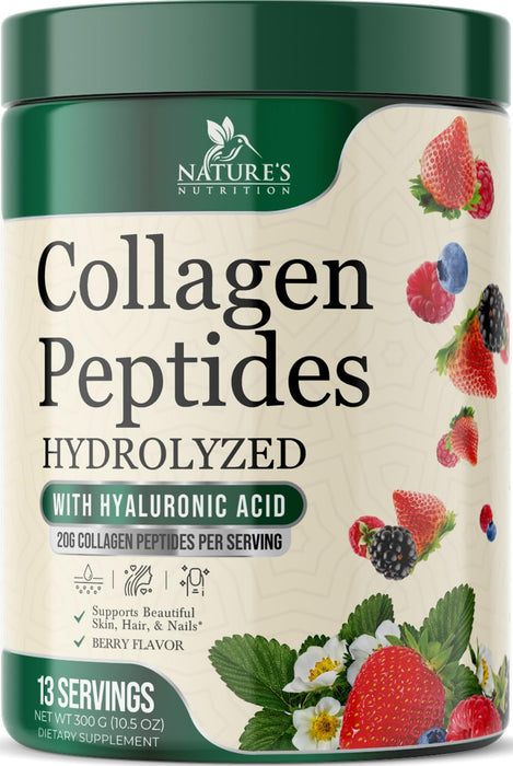 Collagen Peptides Powder + Hyaluronic Acid 20 g - Berry, 10.5 oz