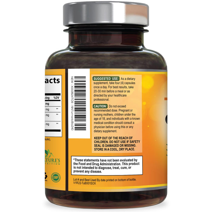 Turmeric Curcumin + Black Pepper 2600 mg - 240 Capsules