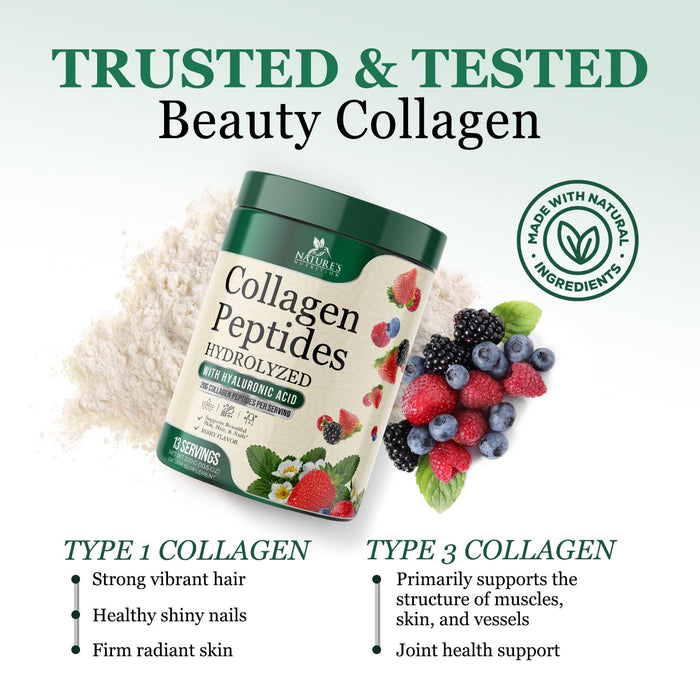 Collagen Peptides Powder + Hyaluronic Acid 20 g - Berry, 10.5 oz
