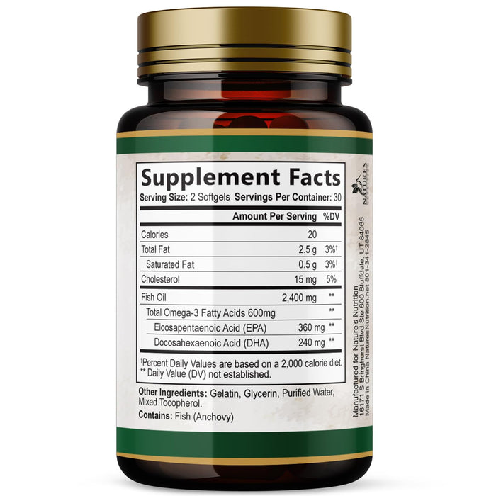 Omega-3 Fish Oil 2400 mg - 60 Softgels