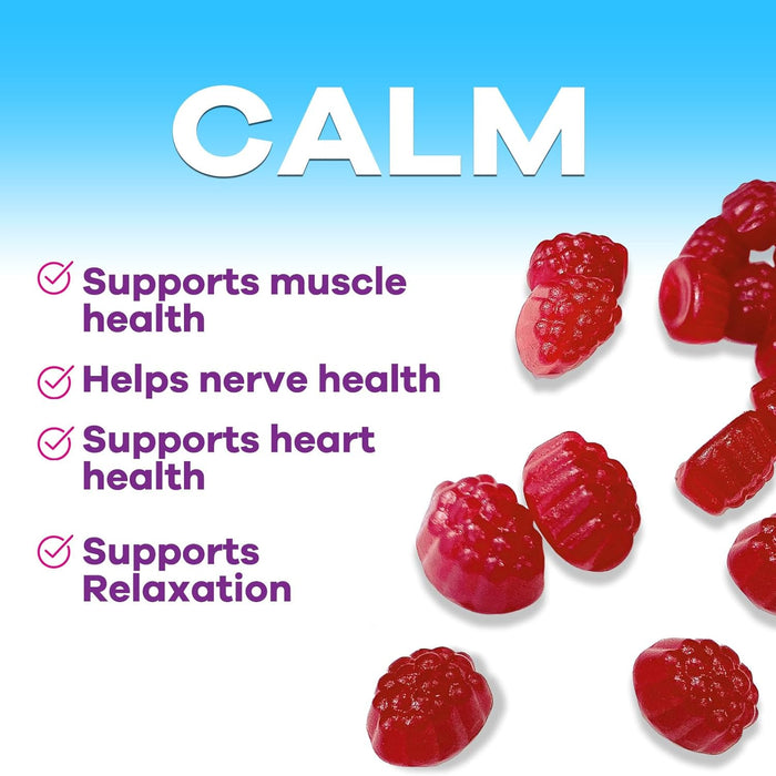 Magnesium Gummies, High Absorption 100mg - Natural Calm Relaxation and Stress Support for Adults and Kids - Gentle Chewable Magnesium Citrate Gummy