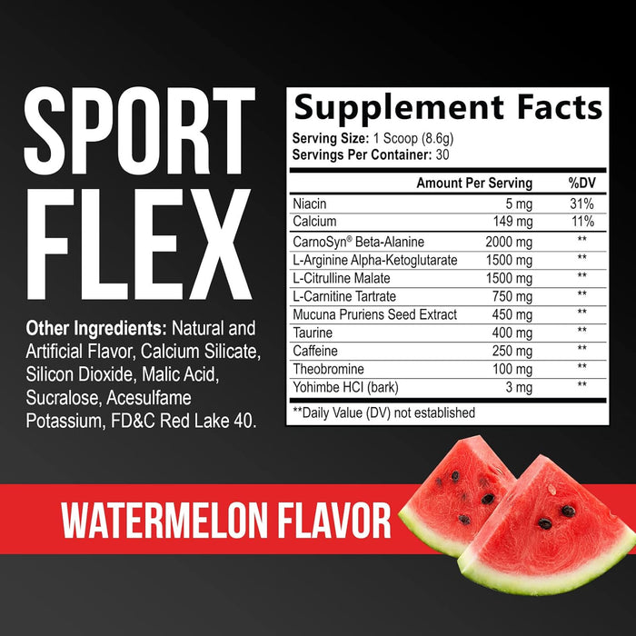 Pre Workout Powder with Beta-Alanine and Caffeine for Sustained Energy & Performance, L-Citrulline for Muscle Pumps - Nature's Preworkout Supplement for Men & Women, Watermelon Flavor