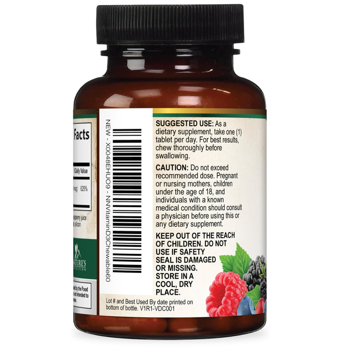 Vitamin D3 5000 IU - 60 Chewable Tablets