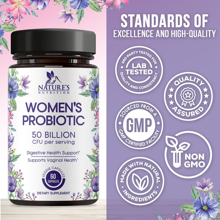 Women's Probiotic + Prebiotics 50 Billion CFU - 60 Capsules
