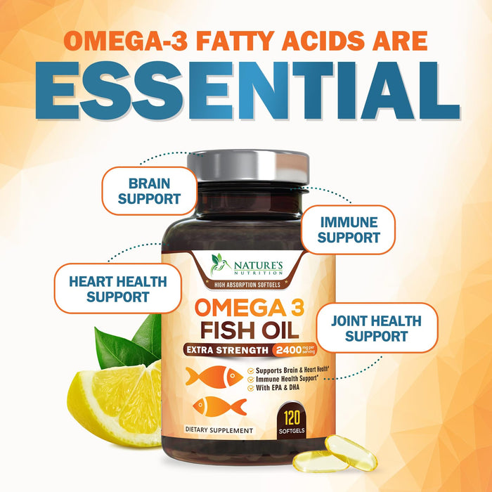 Omega-3 Fish Oil 2400 mg - 120 Softgels