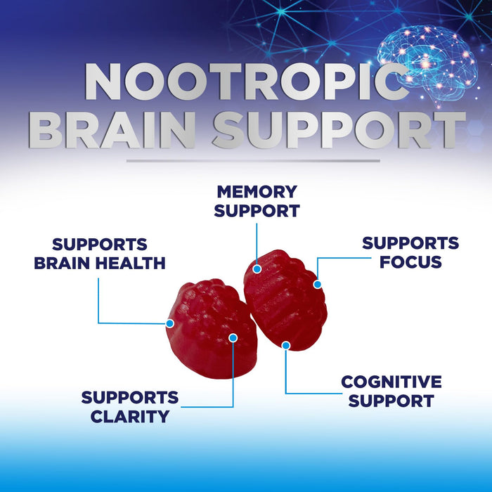 Brain & Focus Nootropic Formula â€“ 60 Vegan Gummies