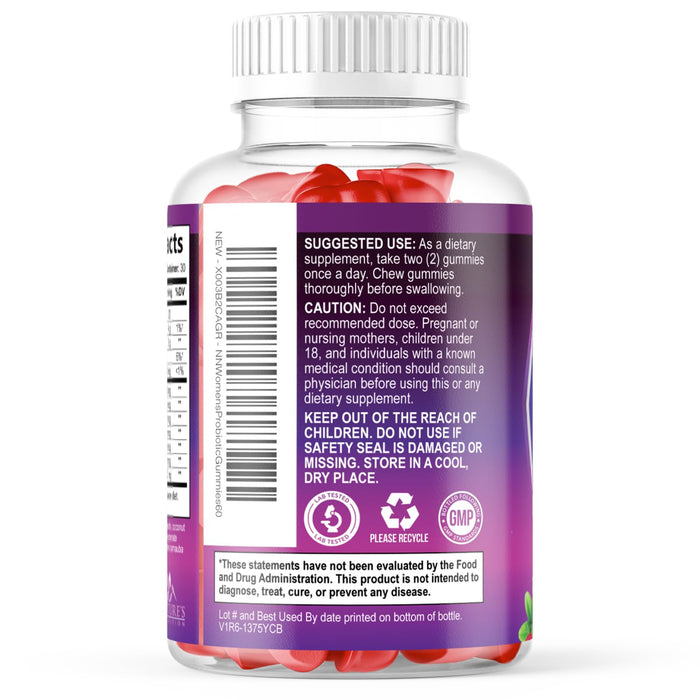 Probiotics for Women Gummies with Cranberry â€“ 3 Billion CFU â€“ 60 Gummies
