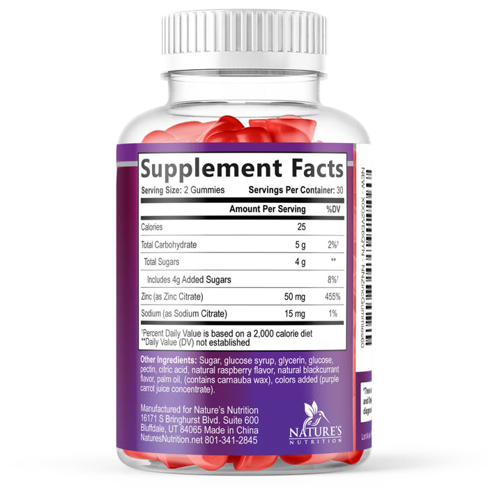 Zinc Gummies 50mg â€“ 60 Gummies